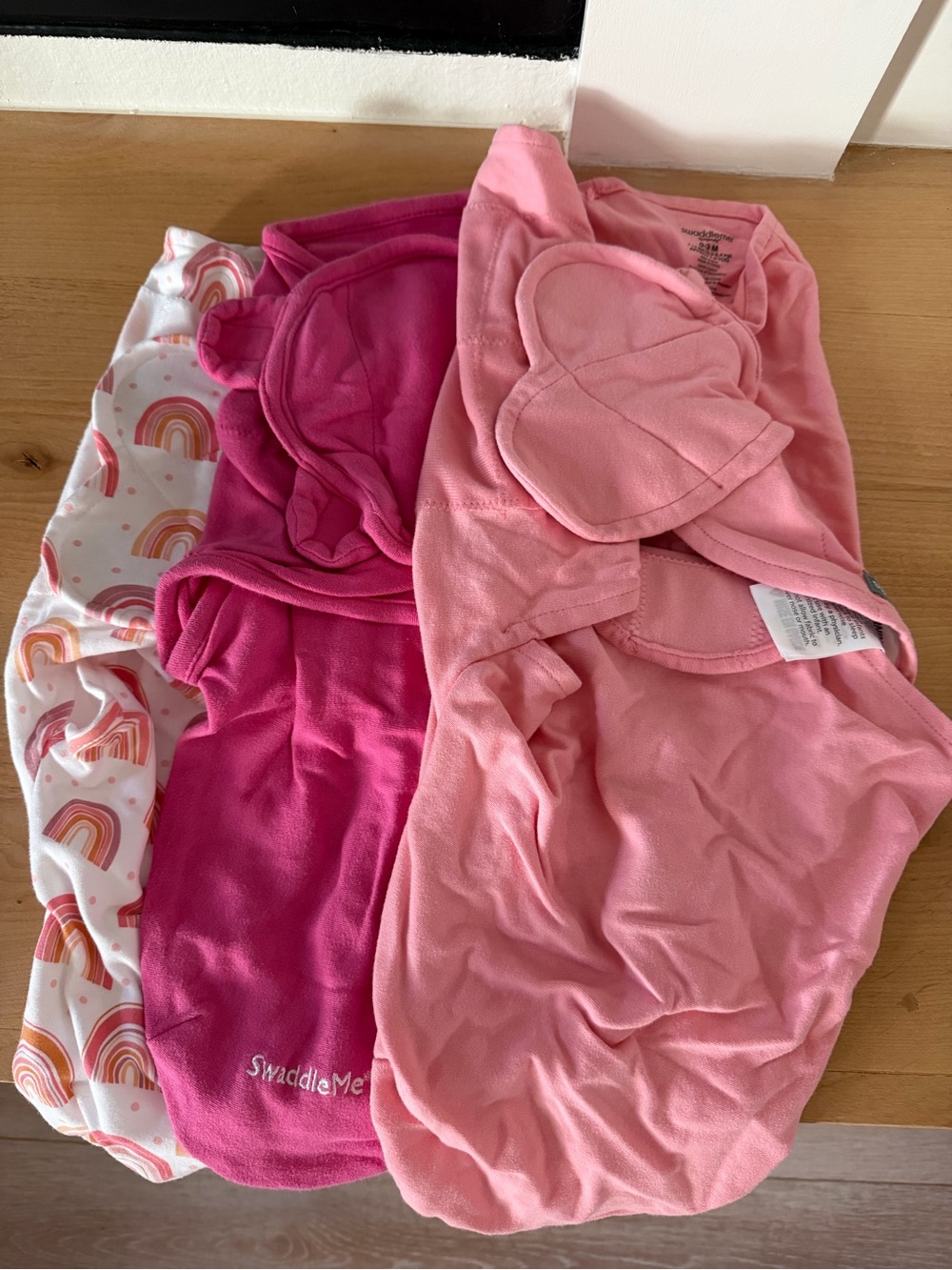 SwaddleMe Pink & Hot Pink Infant Sleep Sacks - Rainbow Print Option